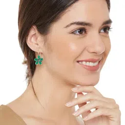 Imli Street Green & Silver Drop Earrings-image-31