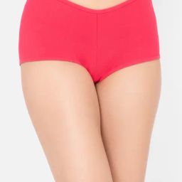 Clovia Hot Pink Cotton Boy Shorts-image-60