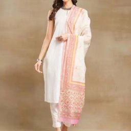 Fabindia Off-White Printed Dupatta-picture-13