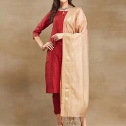 Fabindia Beige Woven Pattern Dupatta-image-82