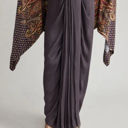 Ancestry Brown Viscose Embellished Skirt-image-59