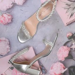 Ronnie Grey Women's Silver Ankle Strap Sandals-image-21