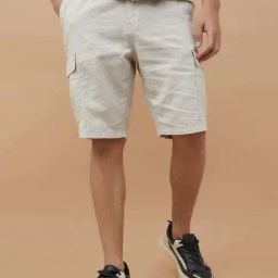 Fame Forever By Lifestyle Light Khaki Regular Fit Shorts-picture-25