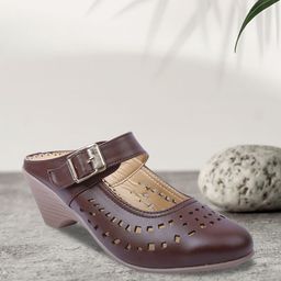 VALIOSAA Women Brown Solid Pumps-18