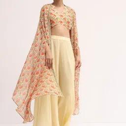 KALKI Fashion Printed Top With Palazzo & Shrug-image-22