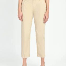 Guess Beige Cotton Solid Trousers-image-13