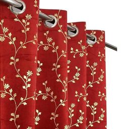 Myntra Elegant Homes Maroon Velvet Door Curtains-picture-38