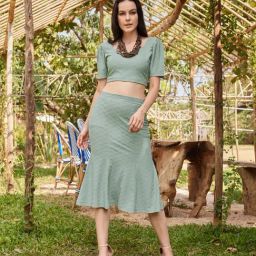 PURVAJA Sage Green Midi Co-Ord Set-image-89