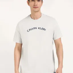 Calvin Klein Jeans Grey Cotton Regular Fit Logo Printed T-Shirt-picture-48