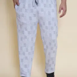 John Pride Grey Cotton Regular Fit Checks Track Pants-image-70