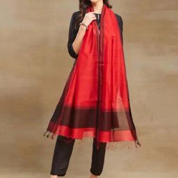Fabindia Red Woven Pattern Dupatta image 2