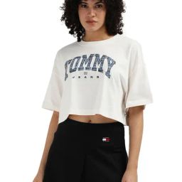 Tommy Hilfiger White Organic Cotton Printed Women T-Shirt-image-40
