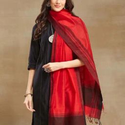 Fabindia Red Woven Pattern Dupatta image 4