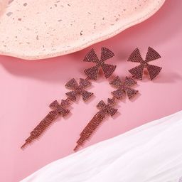 KPOP Gold Plated Rhinestone Contemporary Drop Earrings-image-85