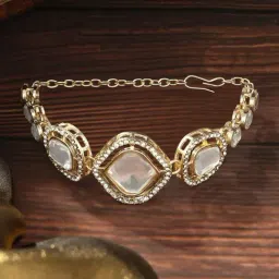 Zaveri Pearls Gold Tone Ethnic Flexible fit Bracelet for Women-image-57