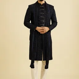 Manyavar Men Embroidered Sherwani With Dupatta-image-34