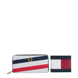 TOMMY HILFIGER Caxias Blue & White Casual Leather Wallet-93