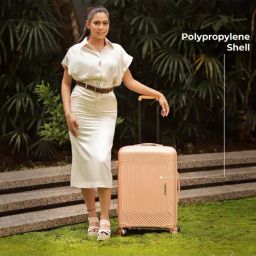 Nasher Miles Coorg Peach 8 Wheels Medium Hard Cabin Trolley Bag Set of 2 image 3