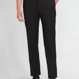 Arrow Black Slim Fit Checks Trousers-picture-43