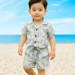 BAESD Boys Printed Shirt with Shorts-11