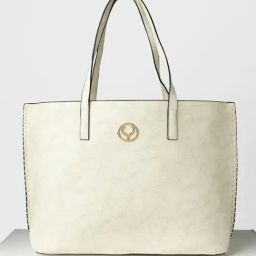 Allen Solly White Textured Medium Tote Handbag-25