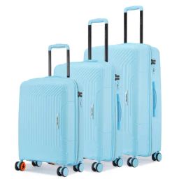 Nasher Miles Coorg Sky Blue 8 Wheels Large Hard Cabin Trolley Bag Set of 3-image-42
