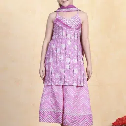 Biba Girls Pink Cotton Suit Set-picture-3
