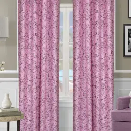 Romee Pink Polyester Self Curtains and Sheers-image-9