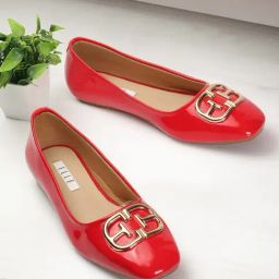 Elle Women's Red Flat Ballets-picture-44
