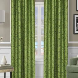 Romee Green Polyester Self Curtains and Sheers-28