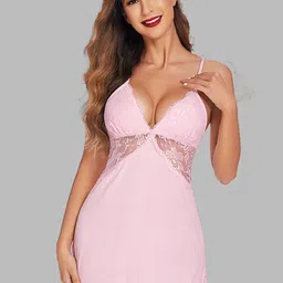 Beera Self Design Shoulder Straps Baby Doll Comes With Briefs-picture-40