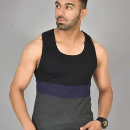 UNDERLOOP Colourblocked Scoop Neck Gym Vest RKB0780-image-83