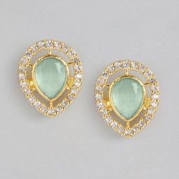 Anouk Gold-Plated Cubic Zirconia Teardrop Shaped Studs Earrings-5