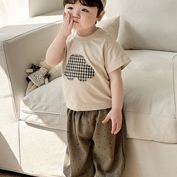 LULU & SKY Boys Checked Applique Pure Cotton T-shirt With Polka Dots Joggers-image-8