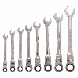 Westward Combination Wrench Set Steel Full Polish Flexible, 35Z115-19