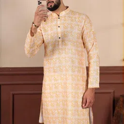 PulseIQ Men Multi Linen Kurta Sets-picture-54