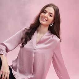 DressBerry Solid Top with Pleated Detail-image-58