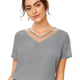 SHOPONBIT Women V-Neck Short Sleeves Top-image-30