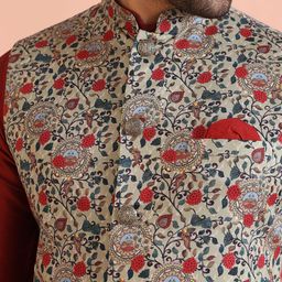KISAH Printed Nehru Jacket image 3