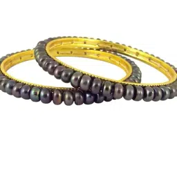 Sri Jagdamba Pearls Golden Alloy Round Bangles image 2