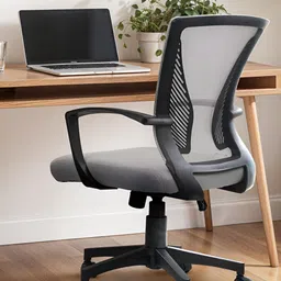 DROGO Grey Ergonomic High Back Mesh Adjustable Seat Rocking & Winged Back Study Chair-picture-22