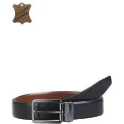 Kara Black & Brown Leather Formal Reversible Belt for Men-image-98