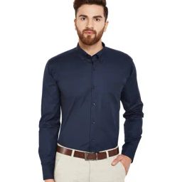 Hancock Navy Slim Fit Shirt-image-26