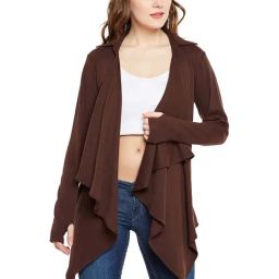 Hypernation Brown Full Sleeves Shrug-image-44