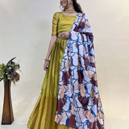 Fabcartz Semi-Stitched Lehenga & Unstitched Blouse With Dupatta-image-34