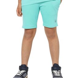 Jack & Jones Junior Cotton Mid Thigh Shorts Placement Print - Turquoise Blue-picture-14