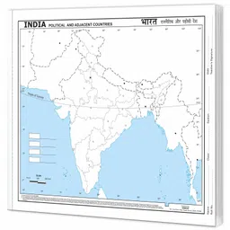 Gowoo Small 100 India Political Outline Map Geographic Information Systems GIS and Data Analysis - Multicolour-picture-2