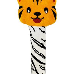 SnugglePuff Soft Tiger Rattle, Two Sounds: Rattle & Squeaker, Embroidered Face  Orange-14