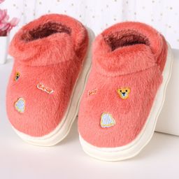 Oh! Pair Slip On Teddy Bear Embroidered Winter Shoes - Pink-image-92