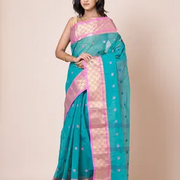 PUKU Woven Design Zari Pure Cotton Saree-picture-51